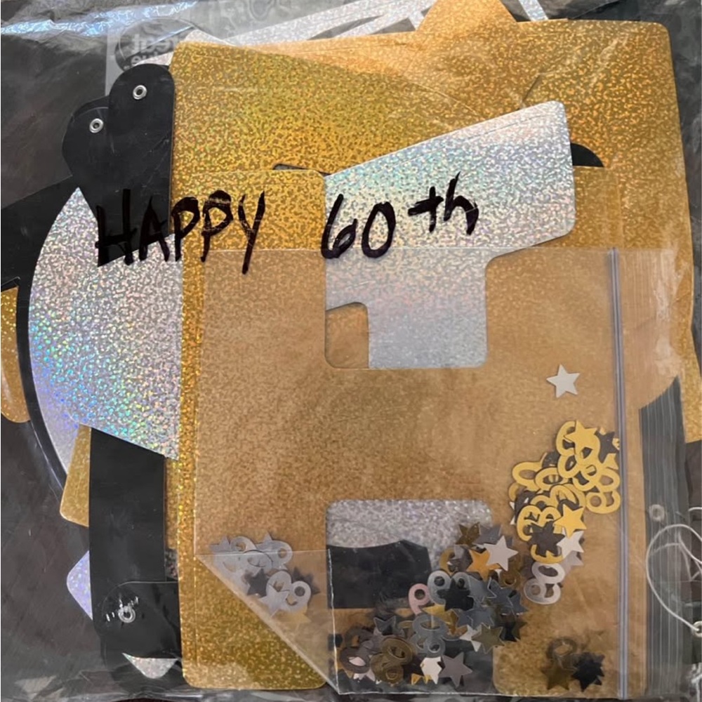 60TH BIRTHDAY BANNER
Gold and Black with Free 60th Birthday Decorative Confetti - Picture 2 of 4